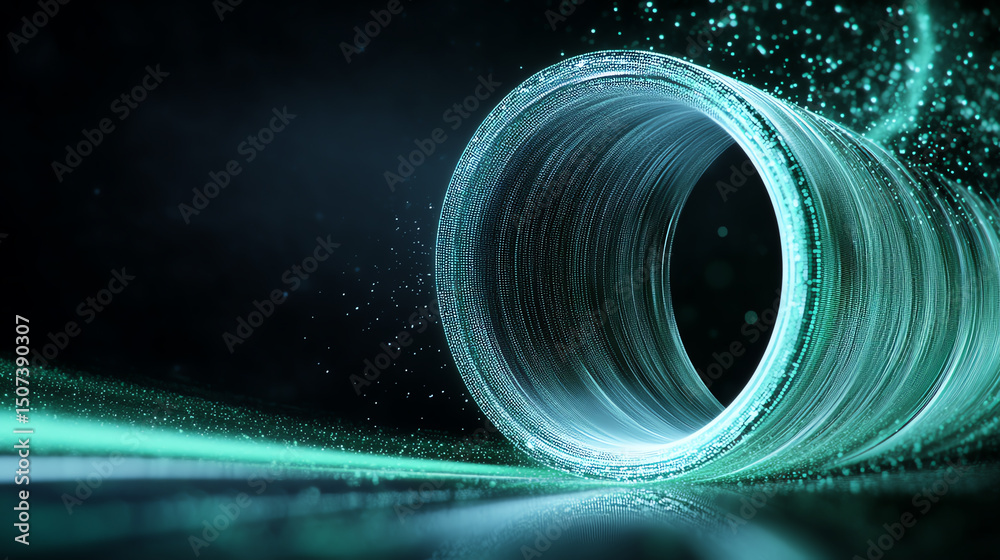 Fototapete a futuristic abstract representation of motion, showcasing dynamic light effects and a swirling path