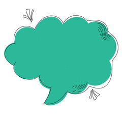 Line frame speech bubble with comic style text balloon. Includes talk dialog bubble, doodle thinking cloud, and line balloon frame design. Vector illustration for conversation UI design.