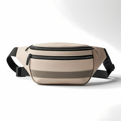 blank Waist bag mockup. Belt bag with a sleek design and adjustable strap in neutral colors.  