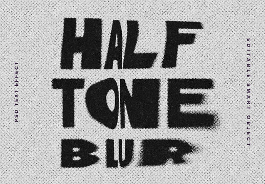 Warped Halftone Text Effect Mockup