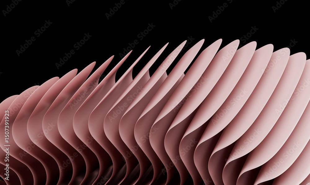 Poster modern pink wave pattern with gradient layers and dynamic flow