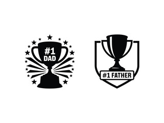 Number one dad trophy award winning father best dad ever