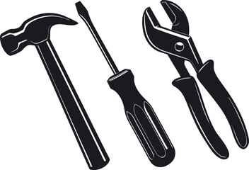 DIY Tools Silhouette Pack – Hammer, Wrench, Screwdriver