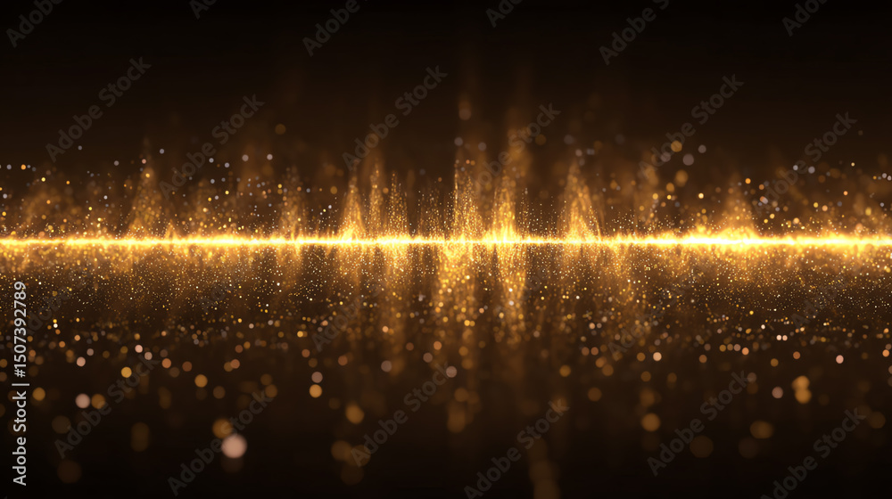 Aufkleber a stunning visual representation of golden waves and shimmering particles, perfect for digital backg