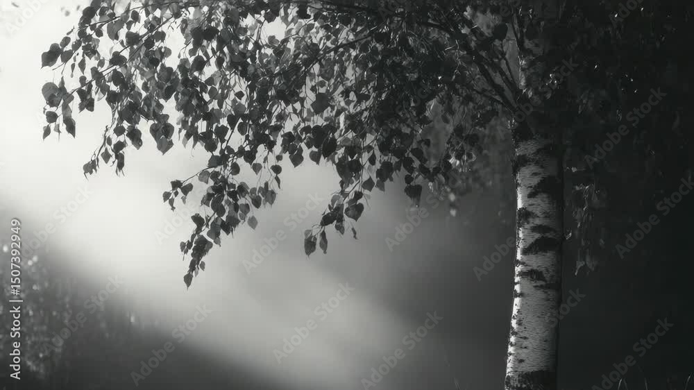 Aufkleber A simple yet peaceful scene with a bench placed under a tree, perfect for use in designs related to relaxation or calmness