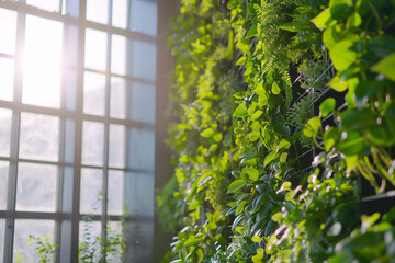 Sunlight Through Green Wall