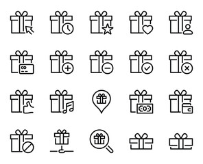 Outline icons set for Surprise gifts