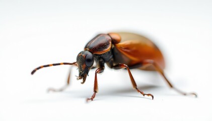 Naklejka premium Close-up of a single insect on a stark white background, tiny, image