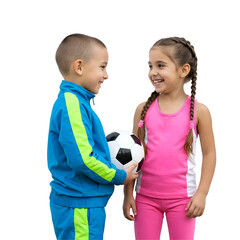 two children playing sports together