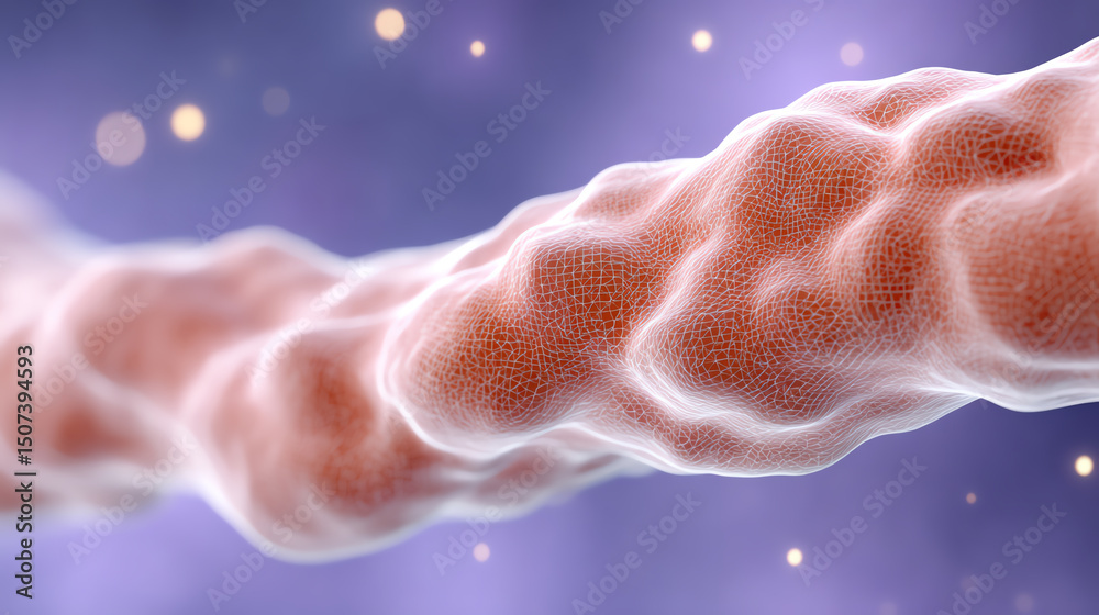 Poster An intricate close-up of a bacterial structure, showcasing its complex and fascinating cellular design in stunning detail.