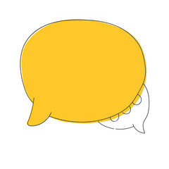 Line frame speech bubble with comic style text balloon. Includes talk dialog bubble, doodle thinking cloud, and line balloon frame design. Vector illustration for conversation UI design.