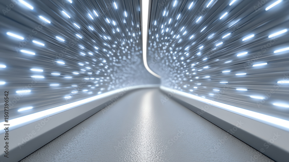 Leinwandbilder futuristic tunnel with glowing lights, creating a seamless experience of movement and innovation in 