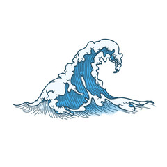 vector waves, sea blue color, can be used for background image