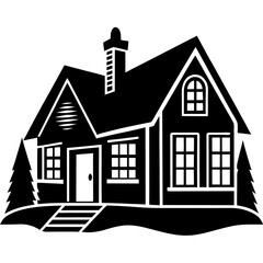 house sketch vector illustration on white background