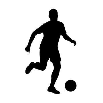 Silhueta de jogador de futebol com bola &iacute;cone PNG
