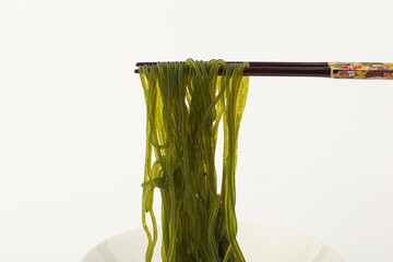 Korean noodles made with seaweed