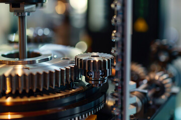 Close-up of Industrial Machine Gears