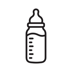 Baby milk bottle clipart vector art and illustration Silhouette white Background. 