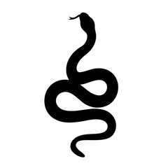Silhouette of a snake winding and poised to strike with menacing curves