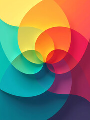 vibrant abstract background interlocking geometric shapes kaleidoscopic colors set subtle gradient bright cyan amber