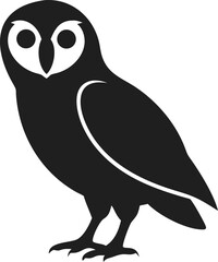 Obraz premium Black barn owl silhouette nocturnal bird wildlife isolated simple elegant