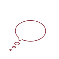 A blank, reddish-brown thought bubble.