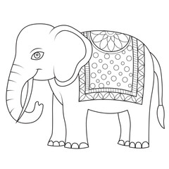 Line Art elephant Illustration for Coloring