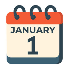 Naklejka premium January 1 calendar vector on white background Vector calendar with date