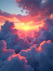 soft focus shot dreamy ethereal landscape dusk ablaze glowing particles vibrant colors dance across