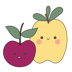 Funny Doodle Fruit Berry Character Icon. Cartoon Positive Hand Drawn Outline Fresh Vitamin Food Symbol. Bright Happy Smiling Fruit Element. Baby Shower Greeting Card or Birthday Party Decoration. 