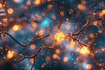Abstract Neuron Network Illustration
