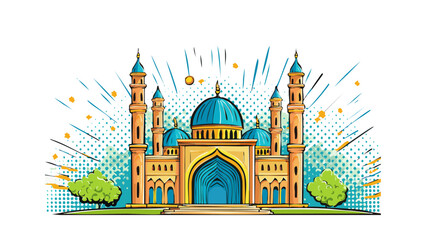 Fototapeta premium Detailed Vector of Islamic Building Outlines 