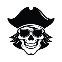 pirate skull with sunglasses