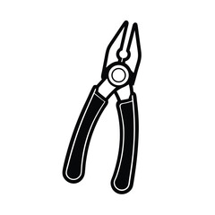 pliers tool black silhouette for repair work
