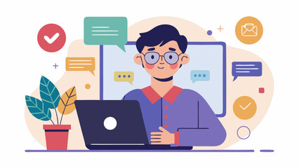 Online business. Vector illustration for web banner, social media banner, business presentation, marketing material.