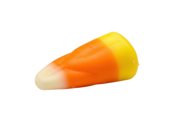 Candy corn isolated on transparent background, a classic treat