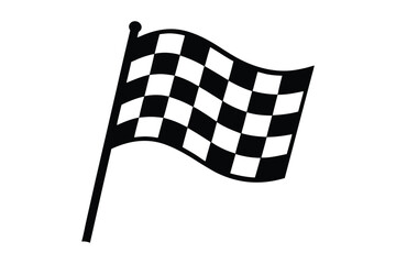Racing flag Silhouette vector  illustration