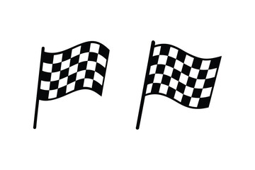 Fototapeta premium Racing flag Silhouette vector illustration