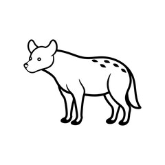 Vector illustration of Hyena line art