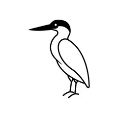 Vector illustration of Kingfisher line art