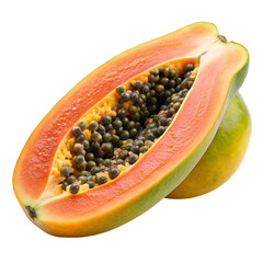 papaya on white background