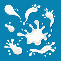 Set of Milk Splashes