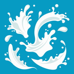 Set of Milk Splashes