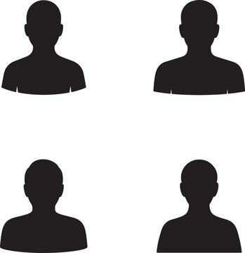 Black Silhouettes: User Profile & Avatar Icons
