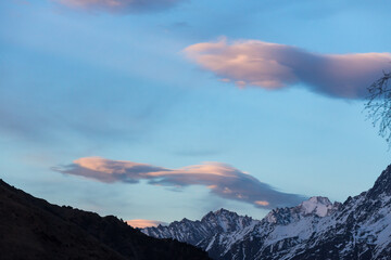 Panoramic view of the Caucasus mountains