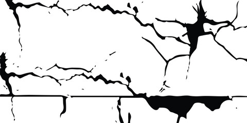 Abstract Broken Concrete Texture with Deep Cracks on Transparent Background – Perfect for Urban Decay and Distressed Surface Designs