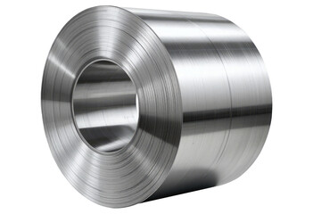 Industrial Steel Coil Roll Isolated PNG for Manufacturing and Production.