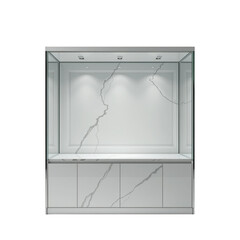 Modern Isolated Glass Display Showcase Elegant Interior Minimalist Design Bright Lighting