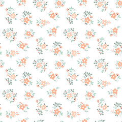 Lovely, beautiful spring flowers pattern. Ditsy floral seamless pattern. Cute small flower on light background. Repeat pattern. Ditsy print. Flower surface design, floral design for fashion, fabric