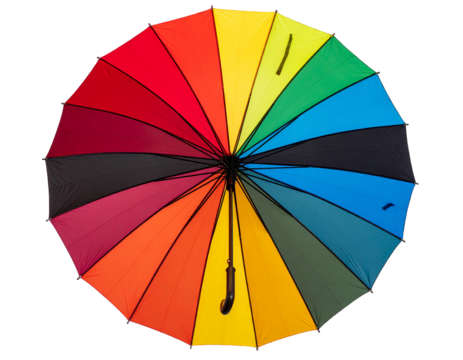 Classic Closed Umbrella with Curved Handle, Side View, isolated on transparent background - Powered by Adobe
